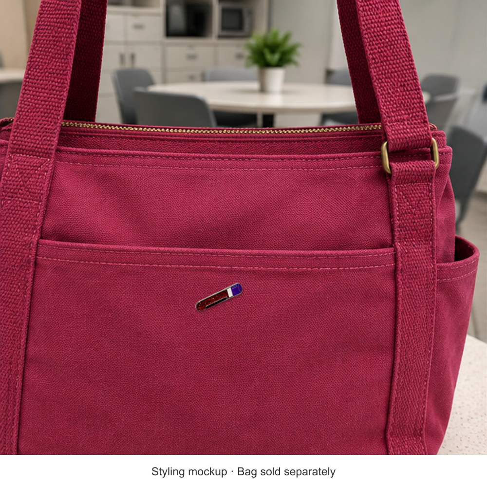 vial bag mockup; styling mockup showing the original pin, accessories not included