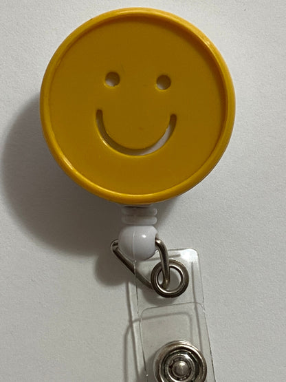 Smiley Face Retractable Badge Reel