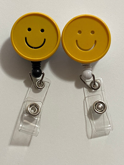 Smiley Face Retractable Badge Reel