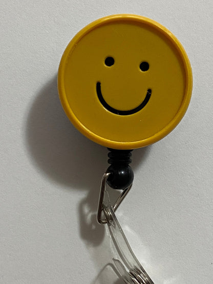 Smiley Face Retractable Badge Reel