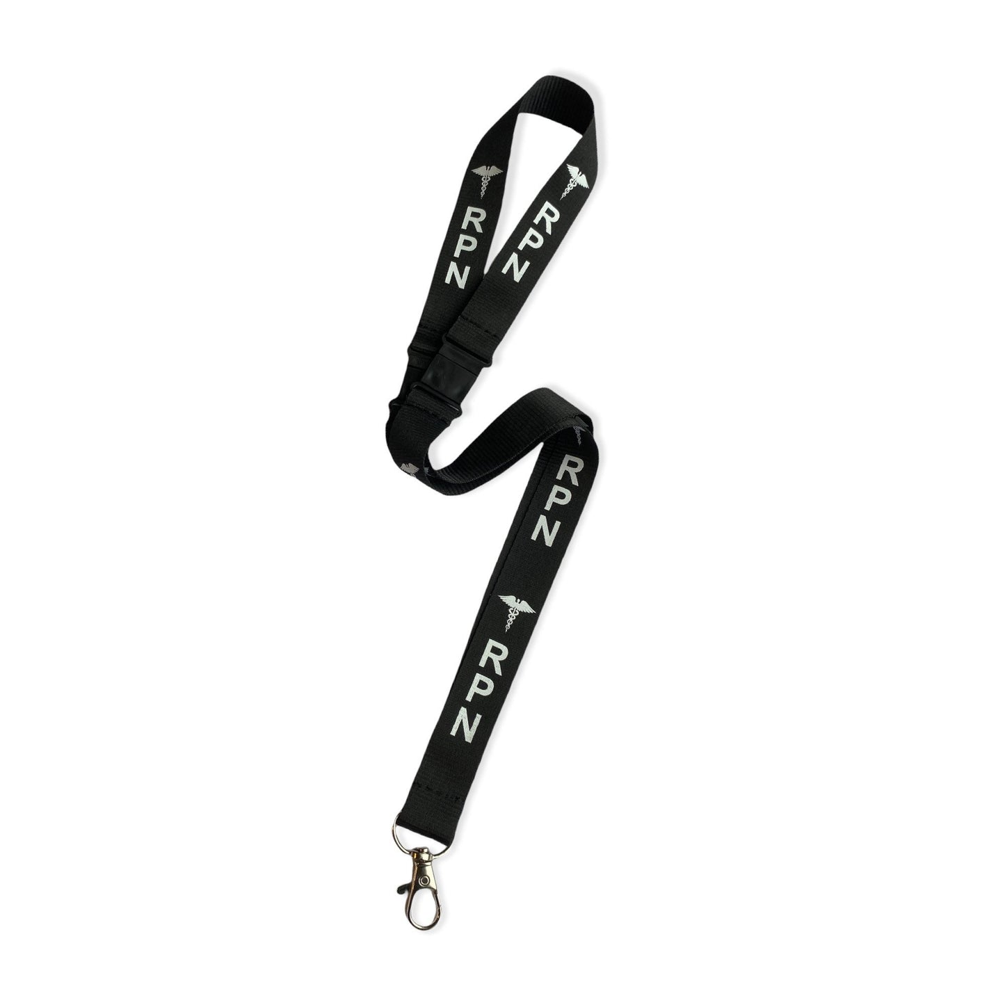 BLACK RPN LANYARD, Badge holder/key holder with 2 breakaways, Nurse Gift, Registered Practical Nurse, Registered Psychiatric Nurse