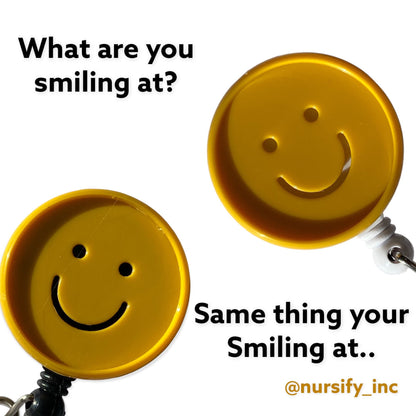 Smiley Face Retractable Badge Reel