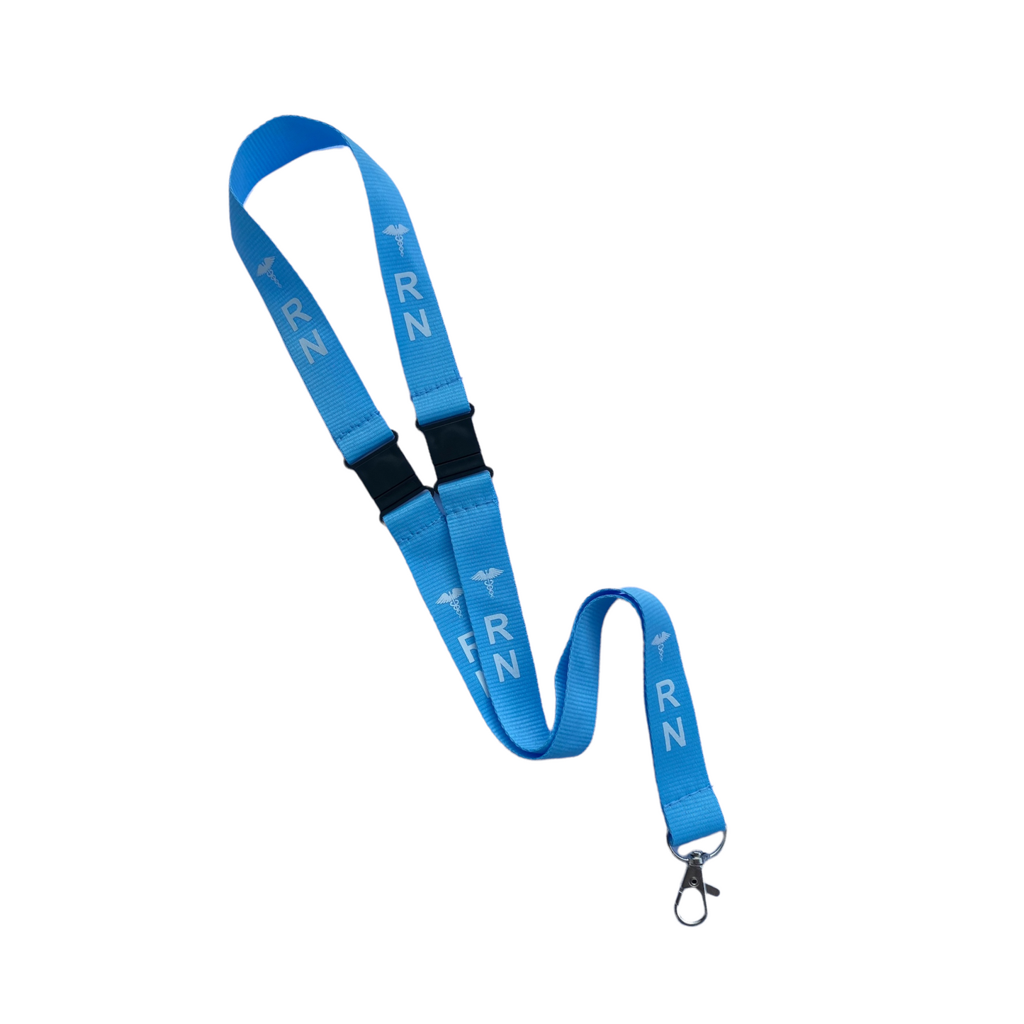 BLUE RN LANYARD, Badge holder/key holder with 2 breakaways, Nurse Gift