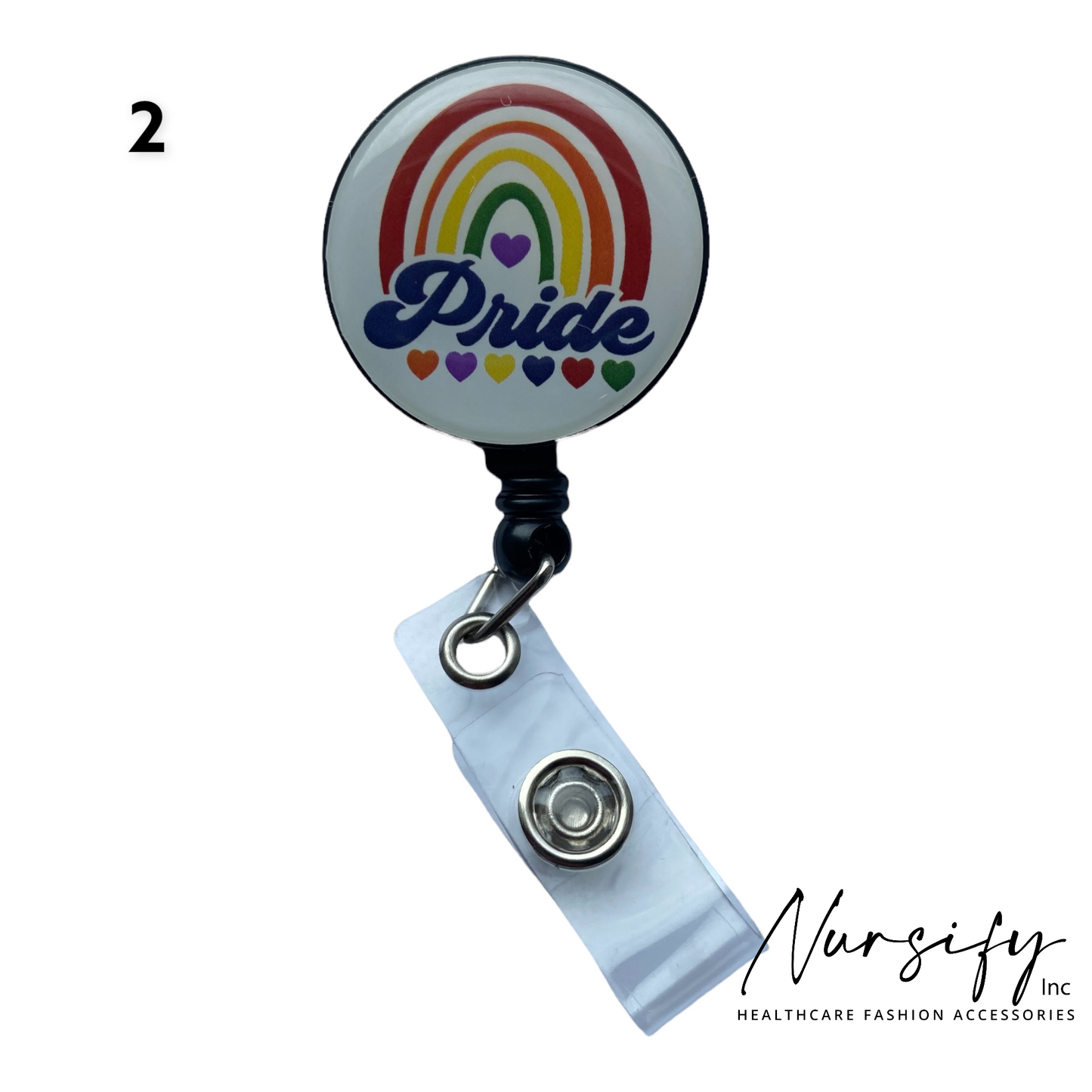 Positive Nurse Badge Reels, Retractable Badge Reel, Rainbow Badge Reel