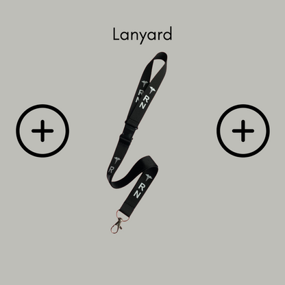 Black RN double-breakaway lanyard included in the three-piece nurse gift set