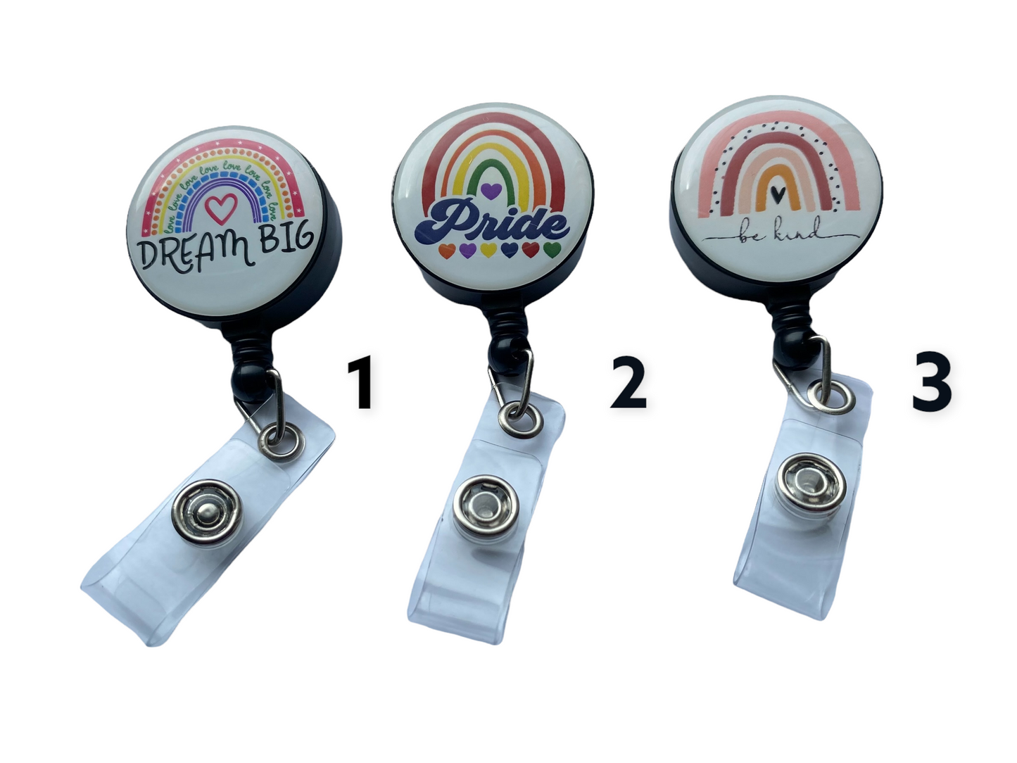 Positive Nurse Badge Reels, Retractable Badge Reel, Rainbow Badge Reel