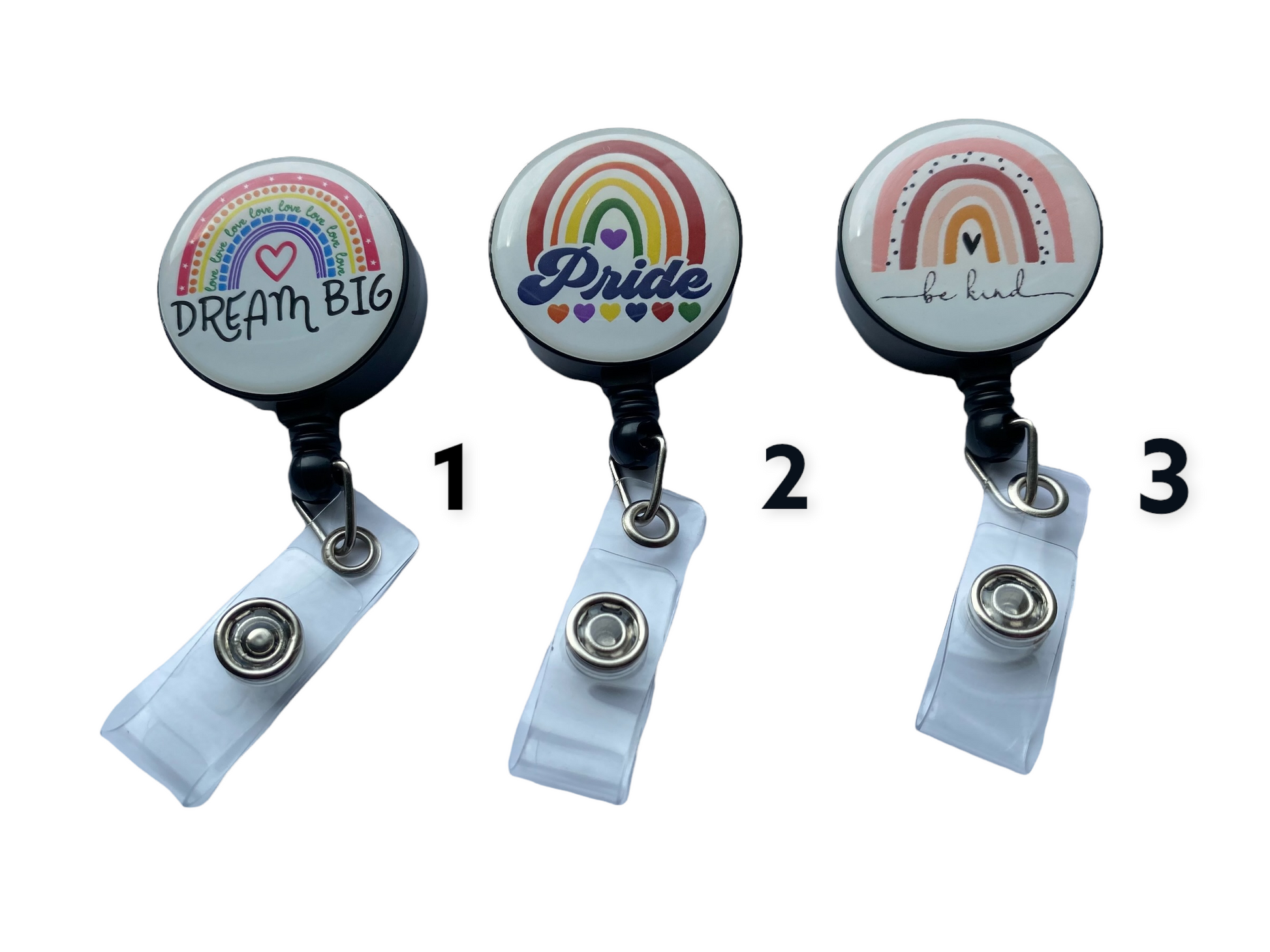Positive Nurse Badge Reels, Retractable Badge Reel, Rainbow Badge
