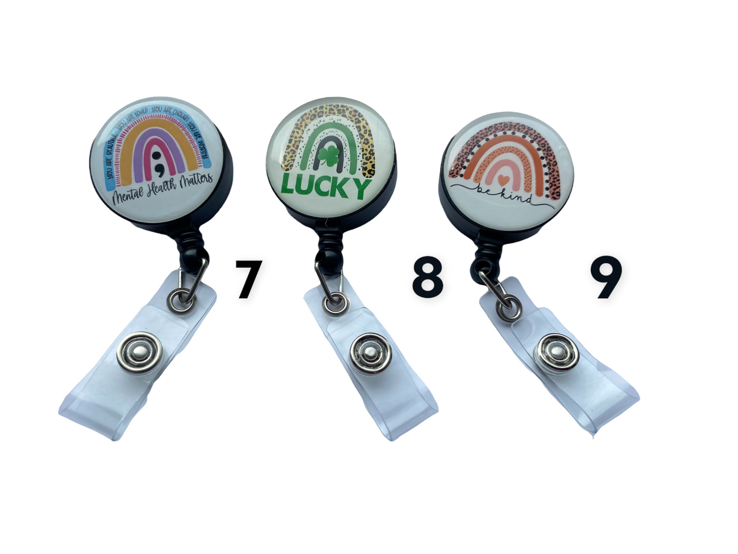 Positive Nurse Badge Reels, Retractable Badge Reel, Rainbow Badge Reel