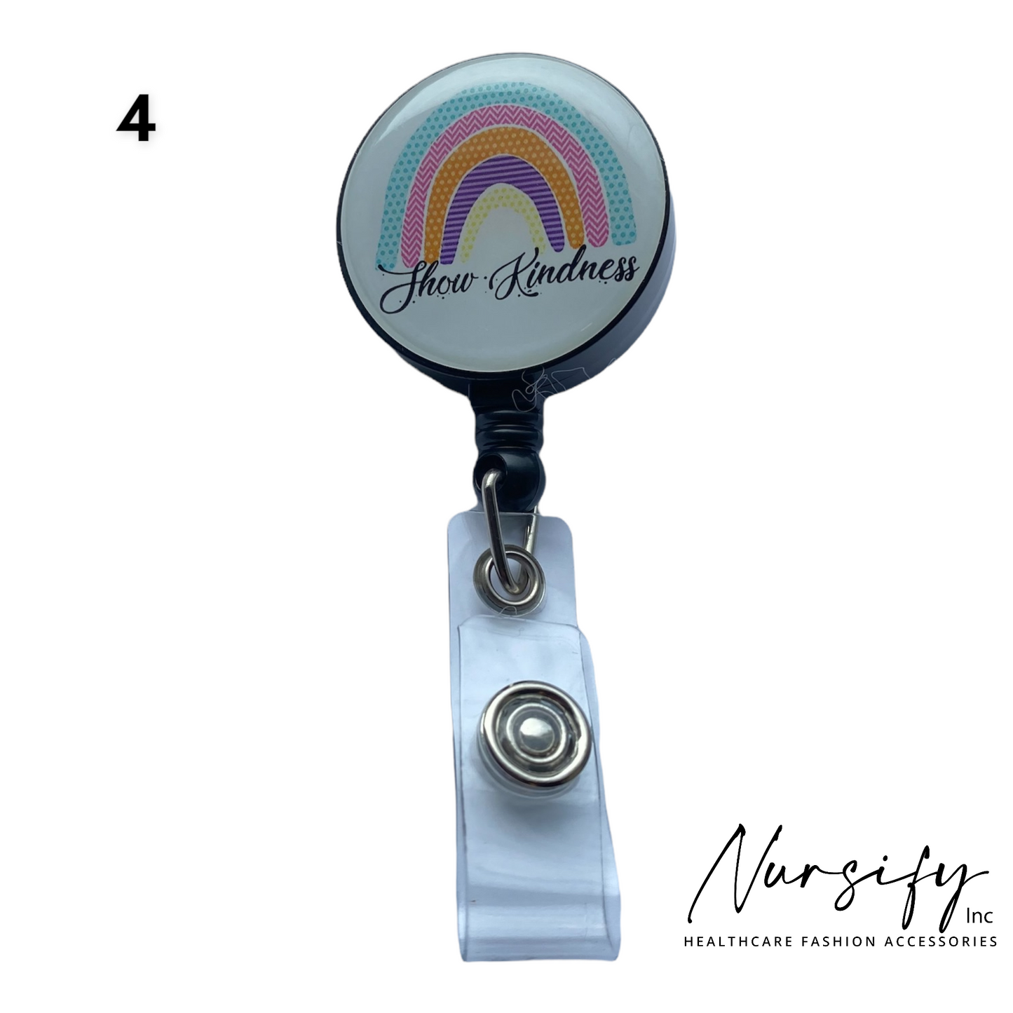 Positive Nurse Badge Reels, Retractable Badge Reel, Rainbow Badge Reel